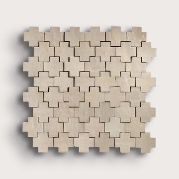Natural White 4x4 Cross Zellige Tile by Riad Tile - view 2