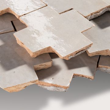 Natural White 4x4 Cross Zellige Tile by Riad Tile - view 3