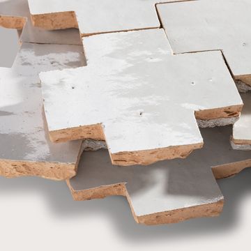 Snow White 4x4 Cross Zellige Tile by Riad Tile - view 3