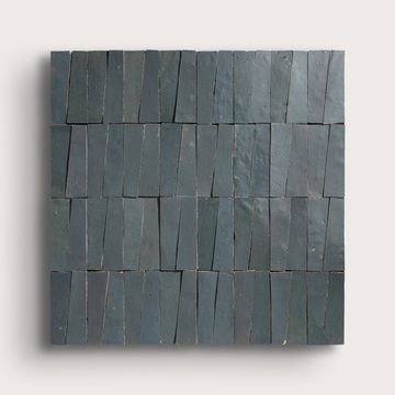 Steel Grey 1x4 Trapezoid Mosaic Zellige Tile by Riad Tile - view 2