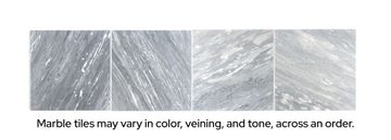 TEST only - Bardiglio Grey Dark 12x12 Marble Tile | Honed by Riad Tile - view 5