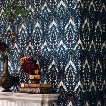 Lolana Wallcovering Cobalt by Romo - view 3