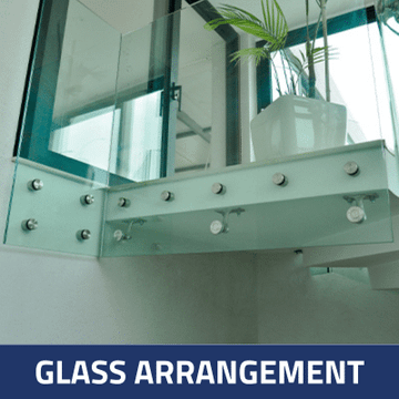 Glass point fixing - Glass Interior Design by SADEV