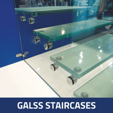 Glass staircases - stairs steps - glass fixing by SADEV