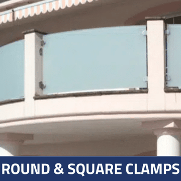 Round and square glass clamps by SADEV