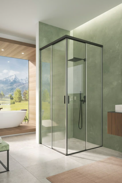 GOCCIA35 - Square corner glass shower cabin with sliding door _ saint-gobain by Saint Gobain - view 3