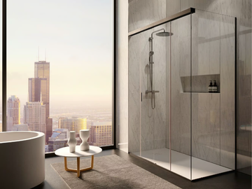 GOCCIA50 - Corner rectangular glass shower cabin with sliding door _ saint-gobain by Saint Gobain - view 2