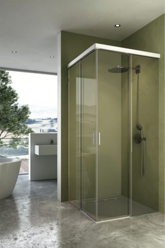 GOCCIA50 - Square corner glass shower cabin with sliding door _ saint-gobain by Saint Gobain - view 2