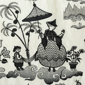 Bassano Embroidered Toile Black by Schumacher - view 3