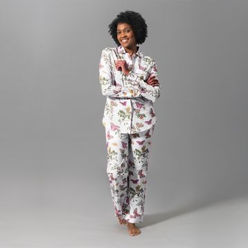 Baudin Butterfly Pajama Set Pink by Schumacher - view 4
