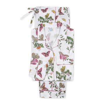 Baudin Butterfly Pajama Set Pink by Schumacher - view 5