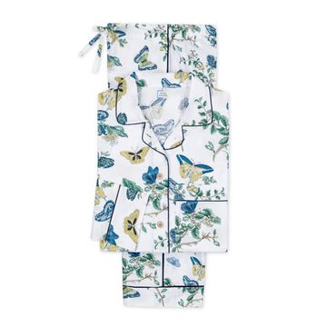 Baudin Butterfly Pajama Set Prussian Blue by Schumacher - view 5