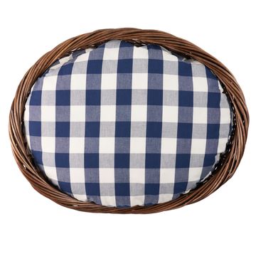 Camden Cotton Check Dog Bed Navy by Schumacher - view 2
