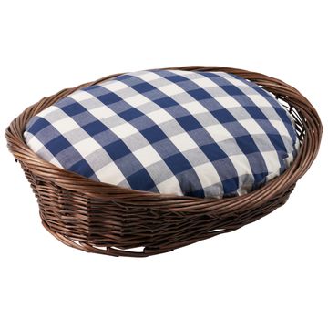 Camden Cotton Check Dog Bed Navy by Schumacher - view 3