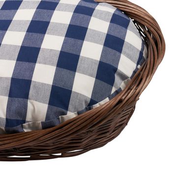 Camden Cotton Check Dog Bed Navy by Schumacher - view 4
