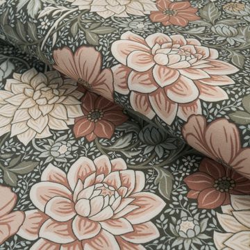 Dahlia Garden Green by Schumacher - view 4