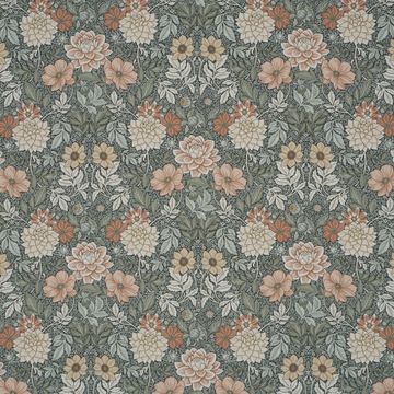 Dahlia Garden Green by Schumacher