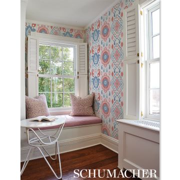 Elizia Ikat Sky & Ochre by Schumacher - view 5