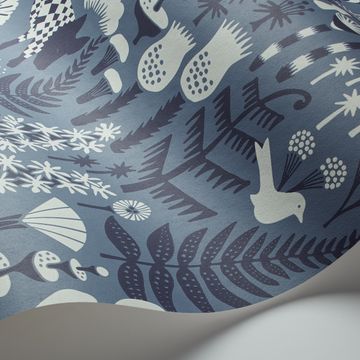 Hoppmosse Blue by Schumacher - view 2
