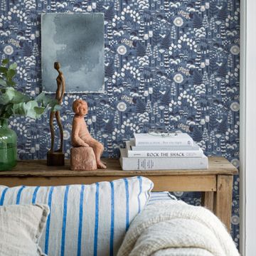 Hoppmosse Blue by Schumacher - view 3