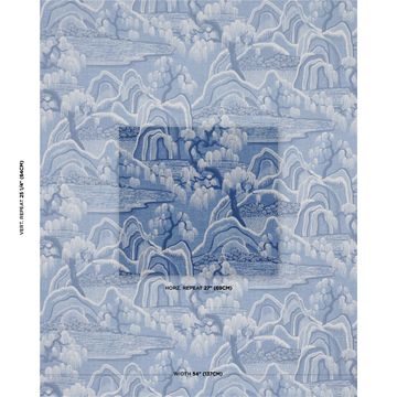 Indigo Garden Blue And White by Schumacher - view 2