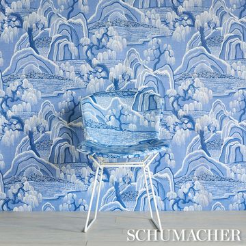 Indigo Garden Blue And White by Schumacher - view 5