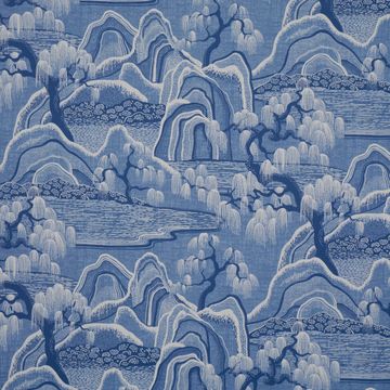 Indigo Garden Blue And White by Schumacher