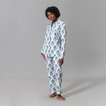 Joplin Pajama Set Mineral Blue by Schumacher - view 2