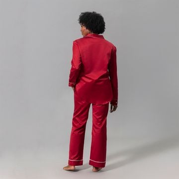 Nocturne Pajama Set Scarlet/blue by Schumacher - view 2