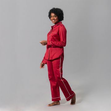Nocturne Pajama Set Scarlet/blue by Schumacher