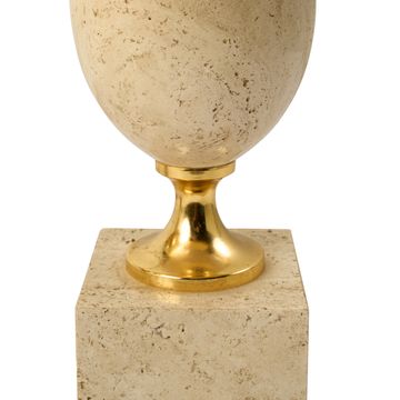 Pair Of Travertine Table Lamps by Schumacher - view 3