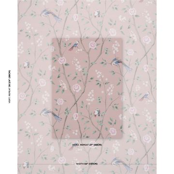 Paradise Birds Blush by Schumacher - view 2