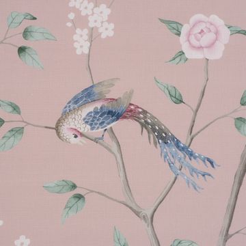 Paradise Birds Blush by Schumacher - view 3