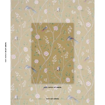 Paradise Birds Gold by Schumacher - view 2
