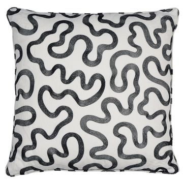 Riley Pillow Black On Ivory by Schumacher