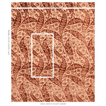 Saz Paisley Silk Velvet Terracotta by Schumacher - view 2