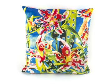 FLOWER WITH HOLES - Square fabric cushion by Seletti - view 2