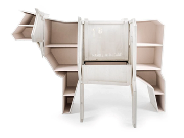 SENDING COW - Wooden highboard with doors by Seletti - view 3