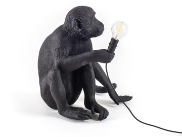 THE MONKEY LAMP BLACK SITTING - LED resin floor lamp by Seletti - view 3