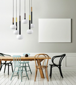 MOSE 6 - Suspension lamp in metal and opal glass by Sforzin - view 3