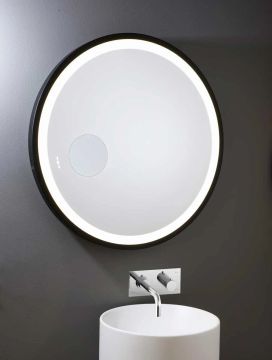 Black frame circular mirror VELO NEO - Technology and style by Spekkio