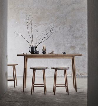 Miss Button Bar stool upholstered H62 | Oak by Stolab - view 2