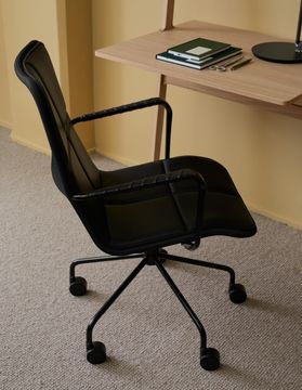 Kite conference chair with armrest upholstered seat and back by Swedese - view 4