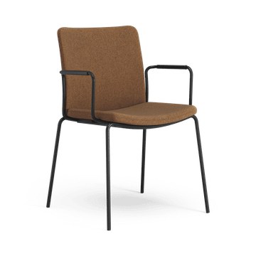 Stella stackable upholstered armchair closed armrest by Swedese - view 2