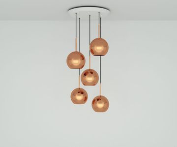 Copper LED 25cm Round Pendant System by Tom Dixon