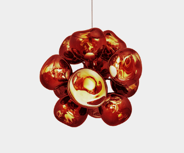Melt Burst Chandelier Copper LED by Tom Dixon