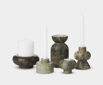 Stone Stacking Candleholder Green by Tom Dixon