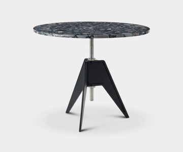 Screw Cafe Table Pebble Marble Top 900mm by Tom Dixon