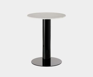 Tube Dining Table Black White Marble Top 600mm by Tom Dixon