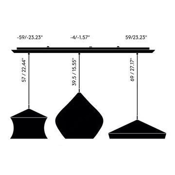 Beat LED Black Trio Linear Pendant System by Tom Dixon - view 4